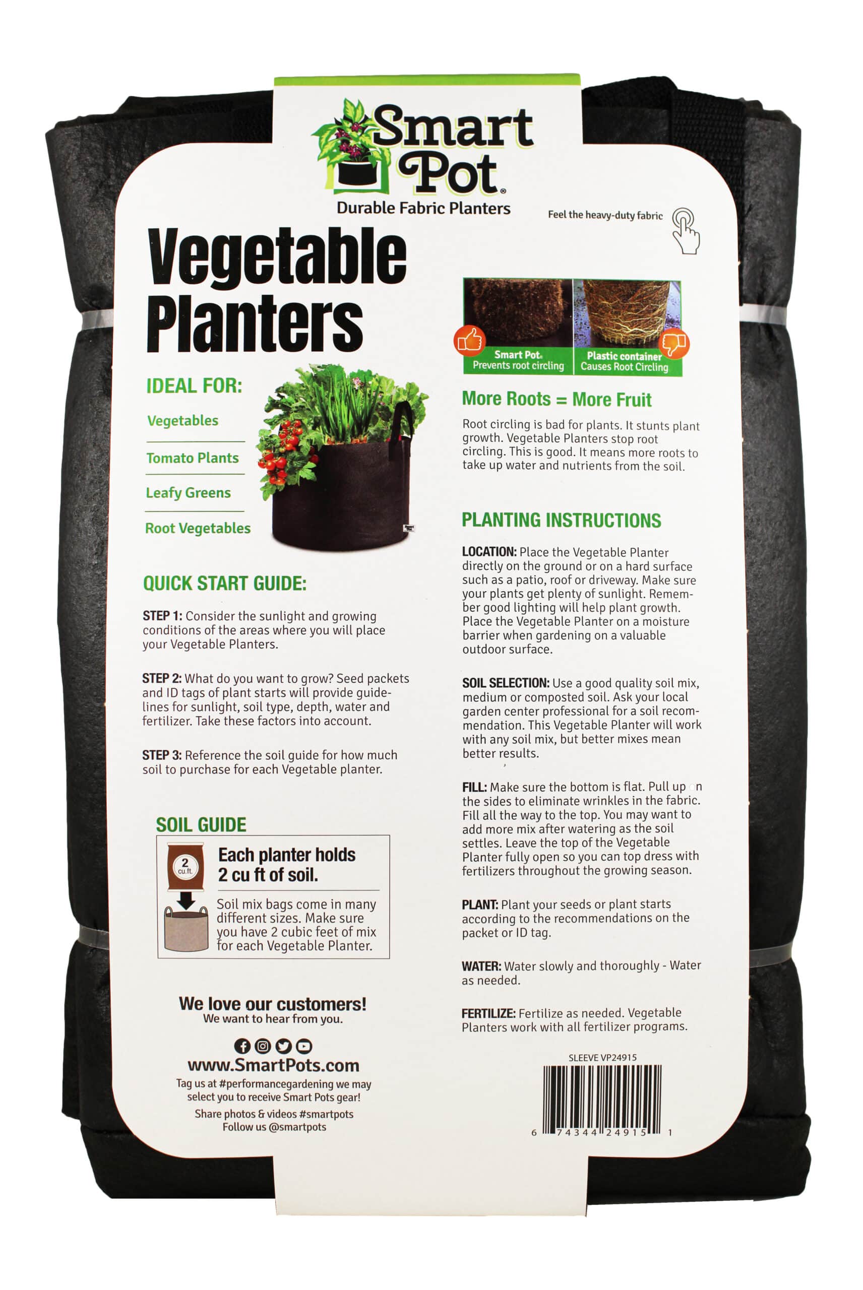 smart pot 15 gallon fabric planter Smart Pot 15-Gallon Vegetable Planters (3 Pack)