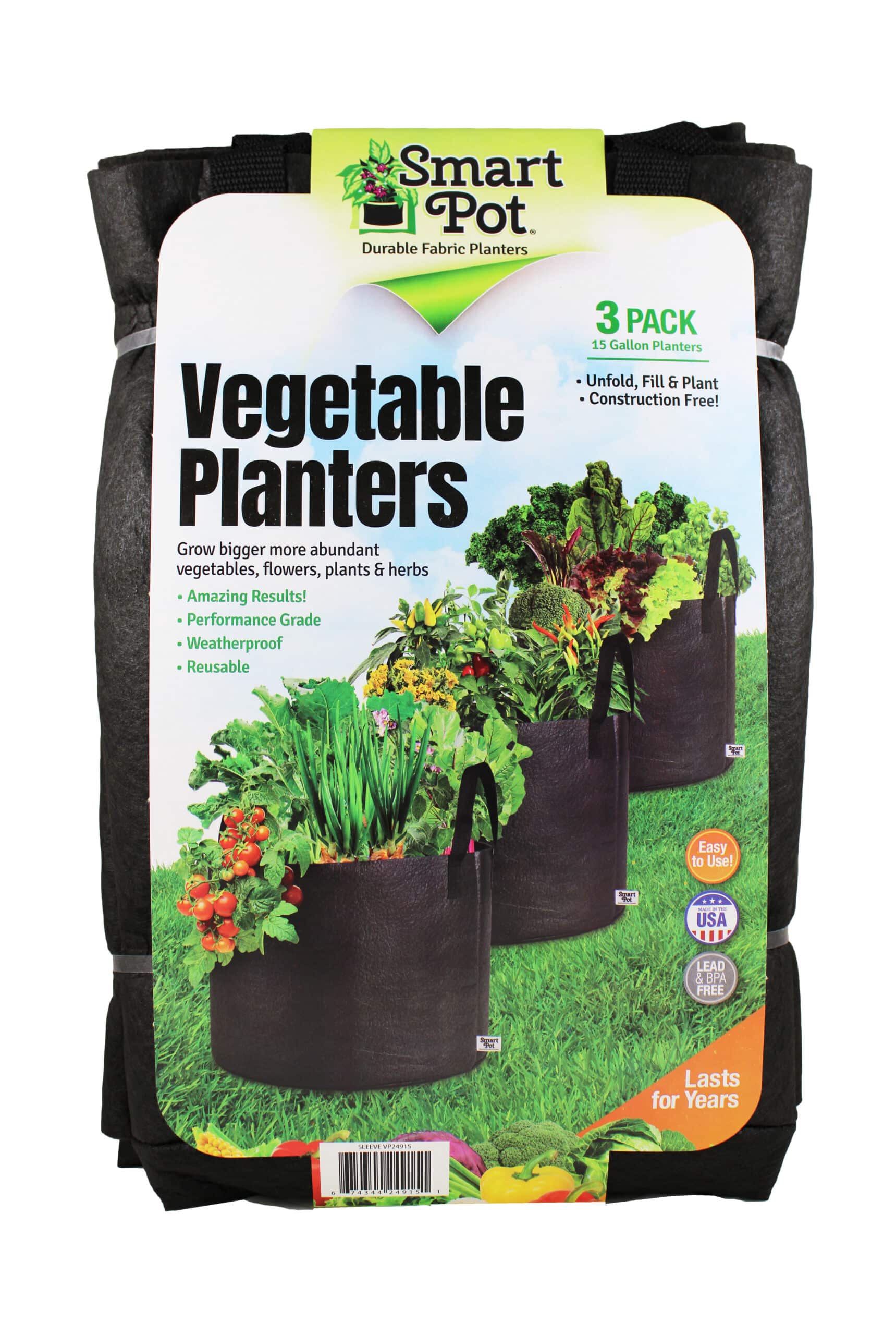 smart pot fabric planter Smart Pot 15-Gallon Vegetable Planters (3 Pack)