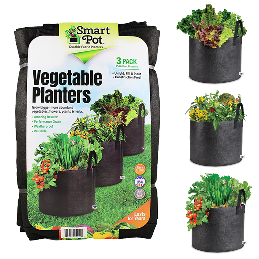 Smart Pot 15-Gallon Vegetable Planters (3 Pack)